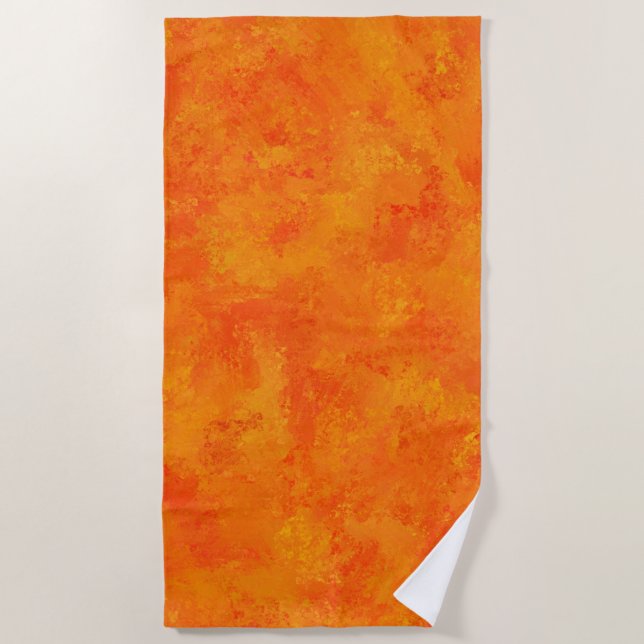 Serviette De Plage Motif Abstrait Orange  (Devant)