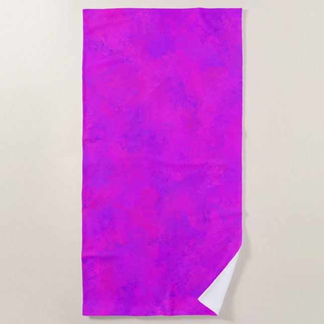 Serviette De Plage Motif Abstrait Rose Violet (Devant)