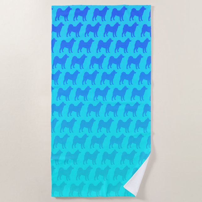Serviette De Plage Motif Akita Silhouettes (Devant)