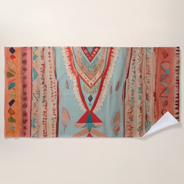 Serviette De Plage Motif Amérindien (Devant)