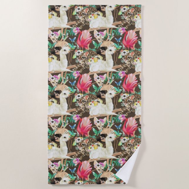 Serviette De Plage Motif animal tropical (Devant)