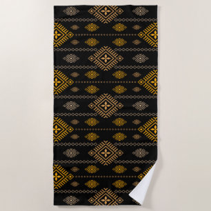 Serviette De Plage Motif autochtone Culture Boho Conception ethnique