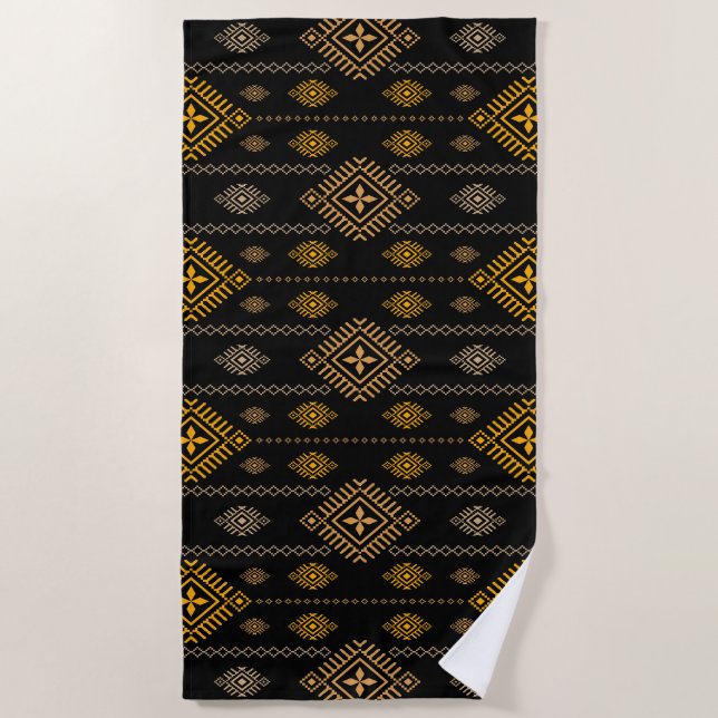 Serviette De Plage Motif autochtone Culture Boho Conception ethnique (Devant)
