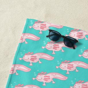 Serviette De Plage Motif Axolotl rose