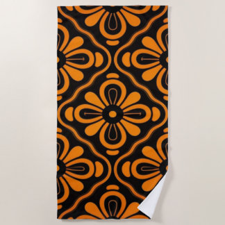 Serviette de plage motif Black Orange