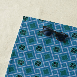 Serviette De Plage Motif bleu abstrait