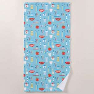 Serviette De Plage Motif bleu dentaire