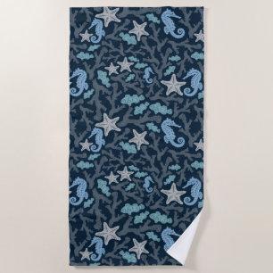 Serviette De Plage Motif bleu profond