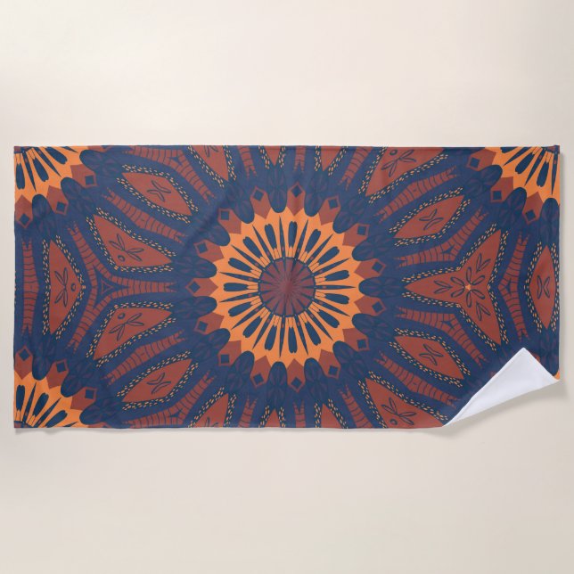 Serviette De Plage Motif Boho Bloom Mandala (Devant)