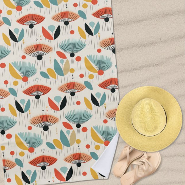 Serviette De Plage Motif botanique rétro MCM (Créateur téléchargé)