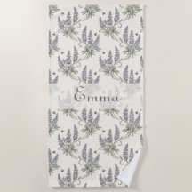 Motif botanique vintage élégant lupin et abeilles