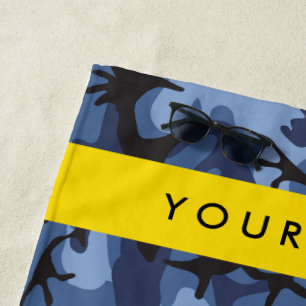 Serviette De Plage Motif camouflage bleu marine Personnalisez votre n