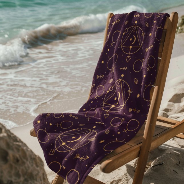 Serviette De Plage Motif Céleste Mystique sans couture (Créateur téléchargé)