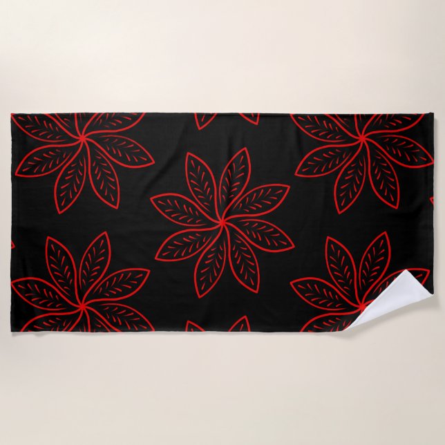Serviette De Plage Motif criminel sur noir (Devant)