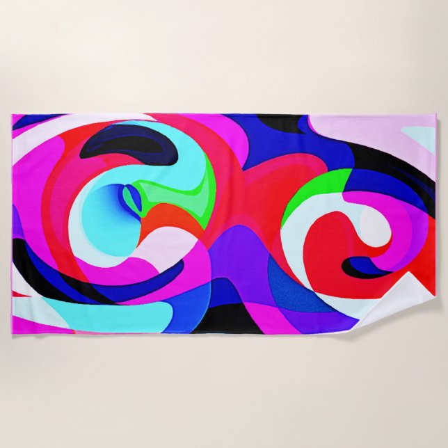 Serviette De Plage Motif d'abstractions colorées (Devant)