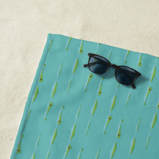 Serviette De Plage Motif d'alligators nageant sur un sarcelle bleu ba