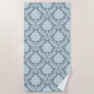 Serviette De Plage Motif damassé rococo œuf de canard bleu+ sarcelle
