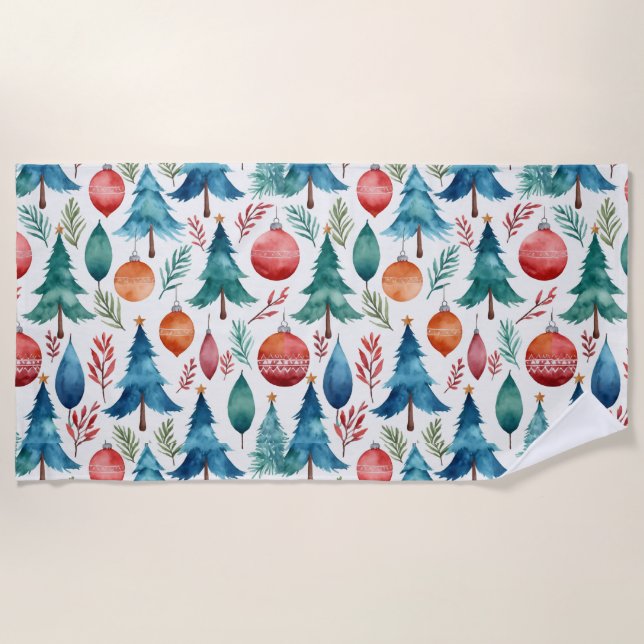 Serviette De Plage Motif d'arbre de Noël (Devant)
