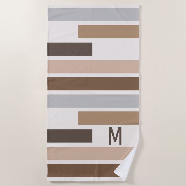 Serviette De Plage Motif d'art des bandes géométriques personnalisées (Devant)