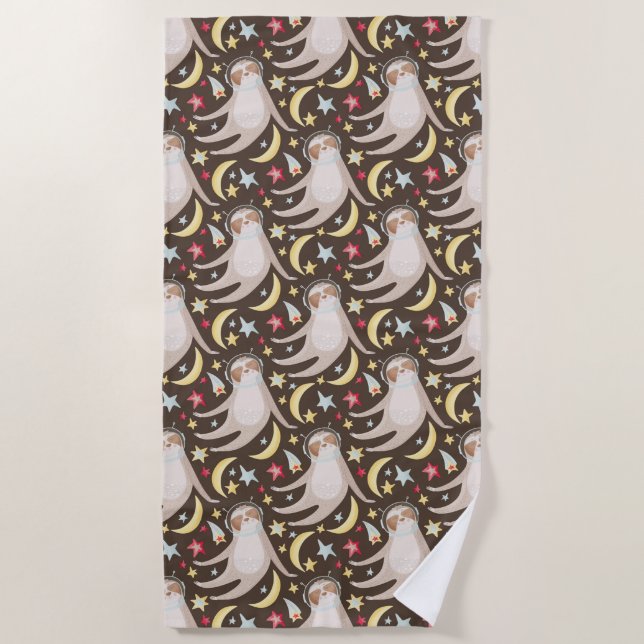 Serviette De Plage Motif d'astronaute de paresse (Devant)