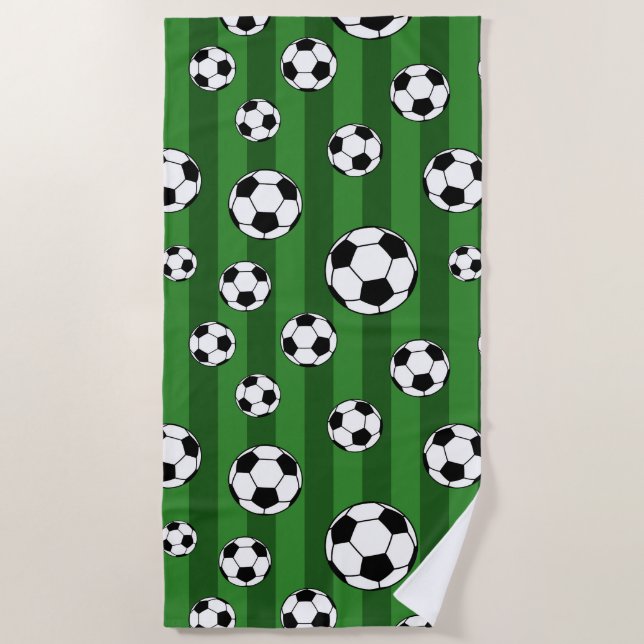 Serviette De Plage Motif de balle de football pour enfants sur les ba (Devant)