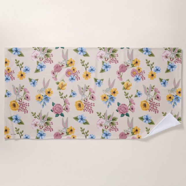 Serviette De Plage Motif de broderie florale BUGS BUNNY™ (Devant)