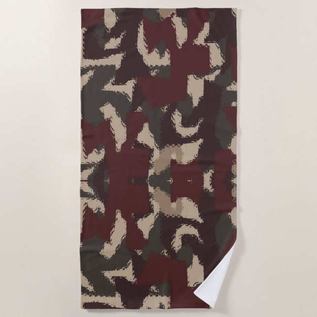 Serviette De Plage Motif de camouflage militaire Abstrait (Devant)