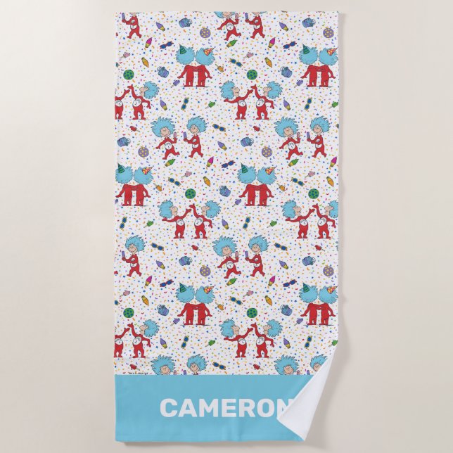 Serviette De Plage Motif de célébration de Chose Un Chose Deux (Devant)