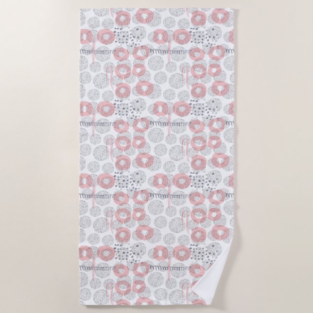 Serviette De Plage Motif de cercle de point de polka (Devant)