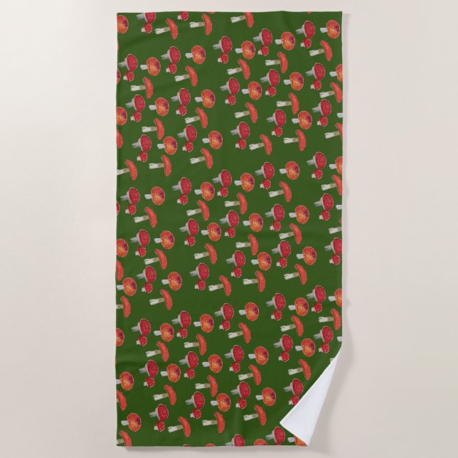 Serviette De Plage Motif de champignons (Devant)