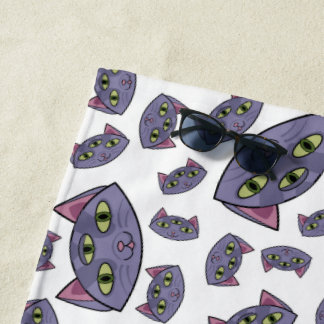 Serviette De Plage Motif de chat Alien