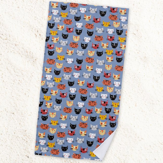 Serviette De Plage Motif de chats mignons (Cute cats beach towel for animal lovers)