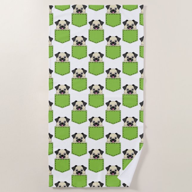 Serviette De Plage Motif de chien de poche (Devant)