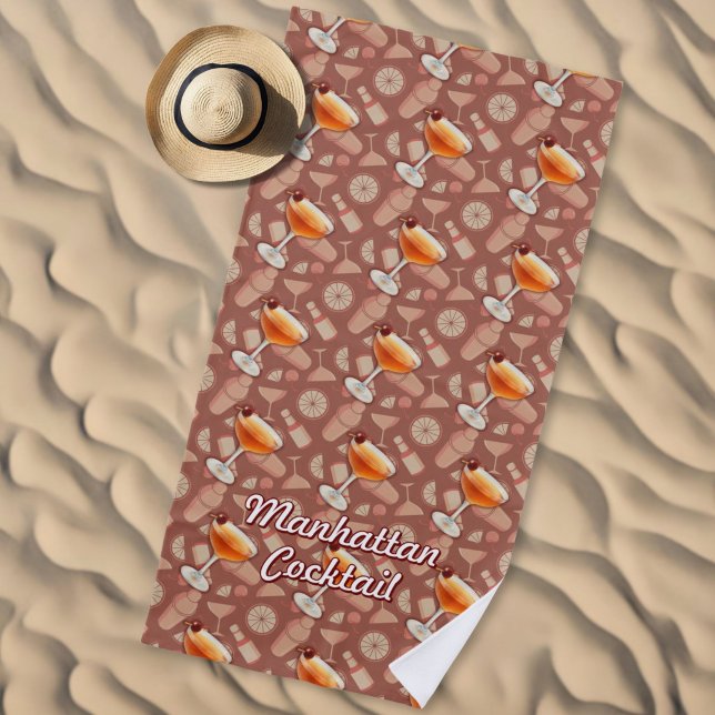 Serviette De Plage Motif de cocktail Manhattan (Créateur téléchargé)
