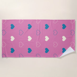 Serviette De Plage Motif de cœur simple et mignon