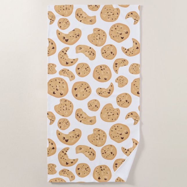 Serviette De Plage Motif de cookies à puces de chocolat (Devant)