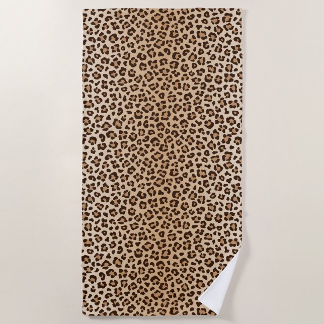 Serviette De Plage Motif de design imprimé léopard exotique (Devant)