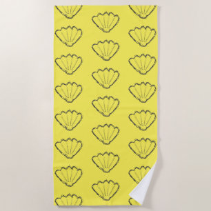 Serviette De Plage Motif de dessin Esquisse de coquillage