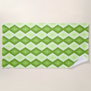 Serviette De Plage Motif de diamant vert Chartreuse