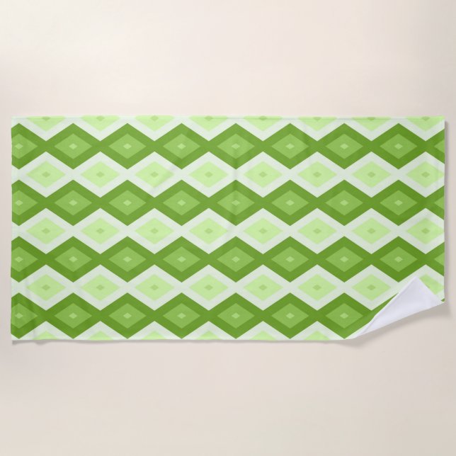 Serviette De Plage Motif de diamant vert Chartreuse (Devant)
