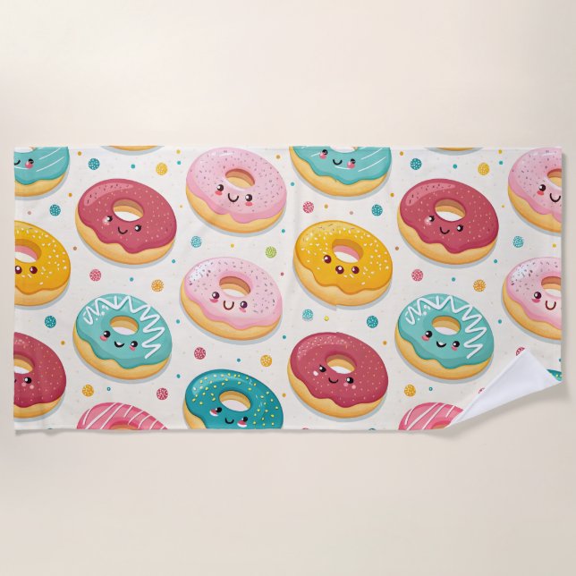 Serviette De Plage Motif de Donuts (Devant)