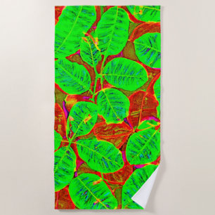 Serviette De Plage Motif de feuille verte luxuriante