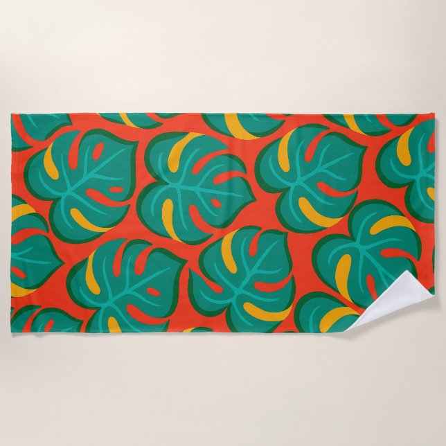 Serviette De Plage Motif de Fiesta Tropical (Devant)
