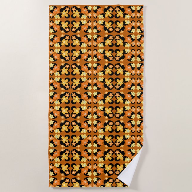 Serviette De Plage Motif de fleurs (Devant)