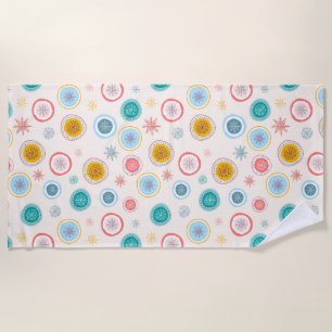 Serviette De Plage Motif de flocons de neige de Noël abstrait