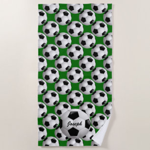 Serviette De Plage Motif de football personnalisé