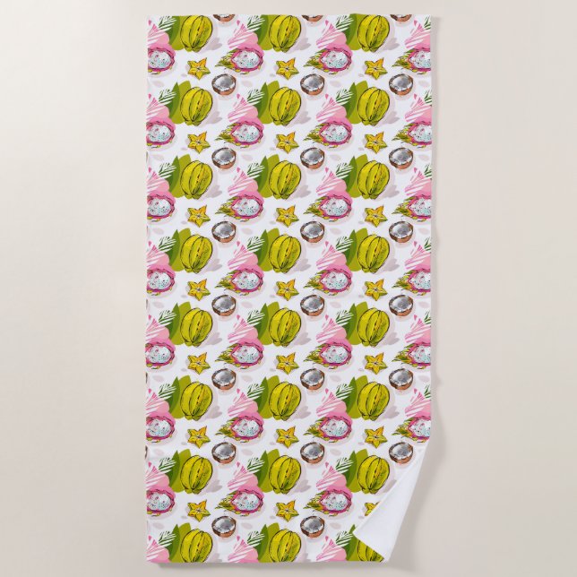 Serviette De Plage Motif de fruit texturisé par carte blanche (Devant)