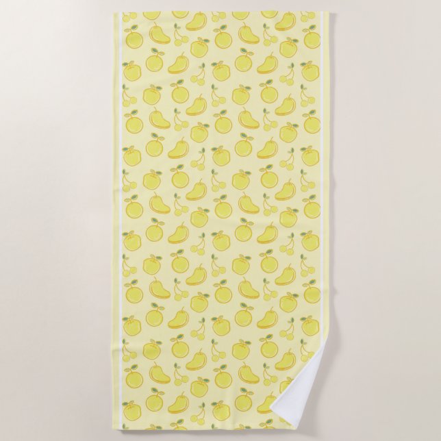 Serviette De Plage Motif DE FRUITS FRAIS LEMON (Devant)