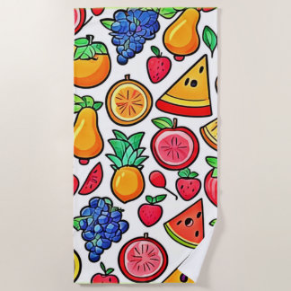 Serviette De Plage Motif de fruits vibreux