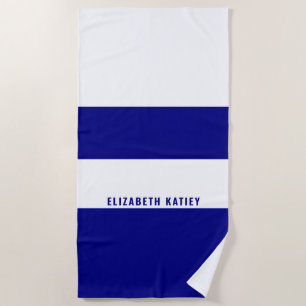 Serviette De Plage Motif de la Marine Bleu et Blancs